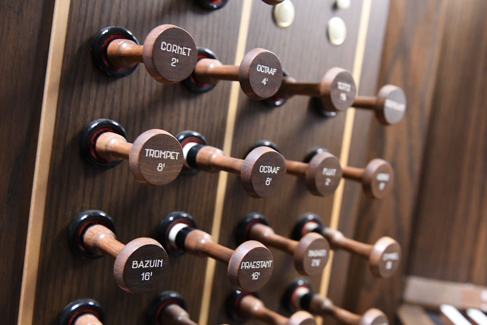 B.J. Haan Auditorium organ stops